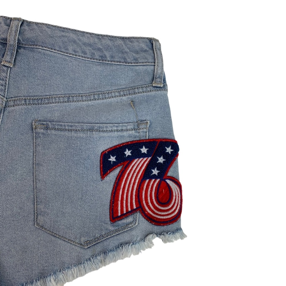 Mossimo High Rise Patriotic Denim Shorts Size 4/ 27 - Picture 4 of 7